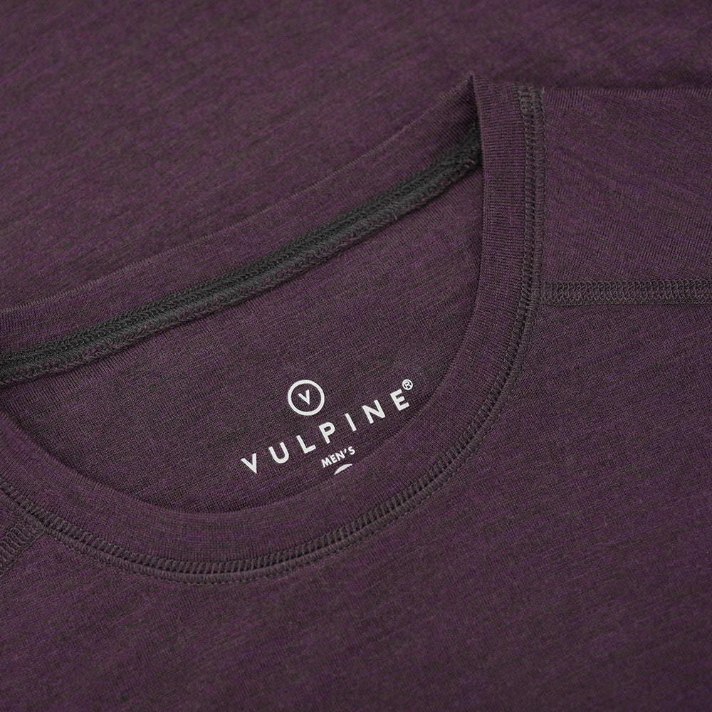 Vulpine | Mens Merino Crew Tee (Plum Melange)