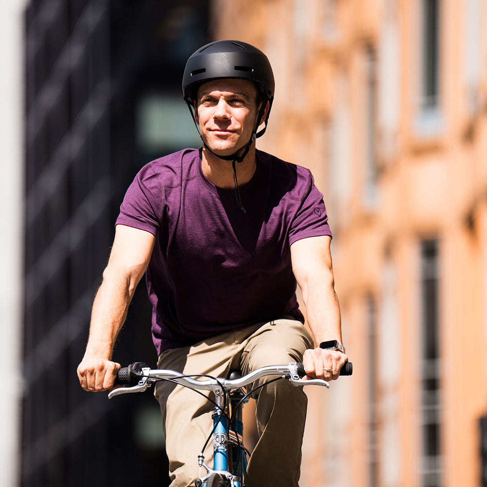 Vulpine | Mens Merino Crew Tee (Plum Melange)