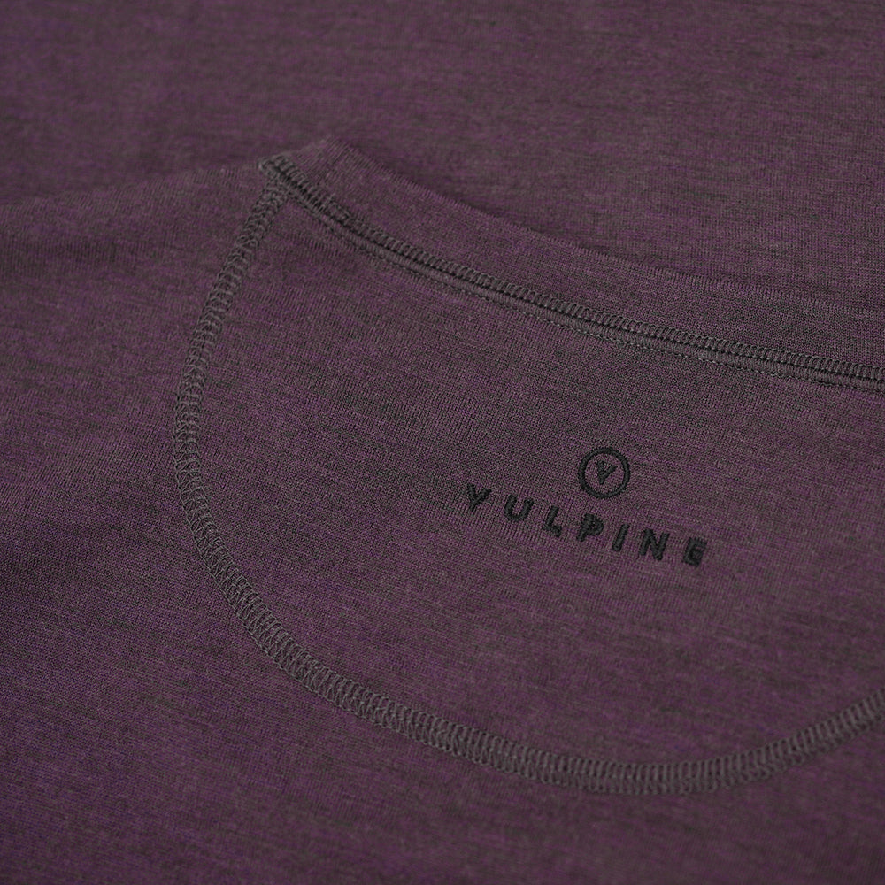 Vulpine | Mens Merino Crew Tee (Plum Melange)