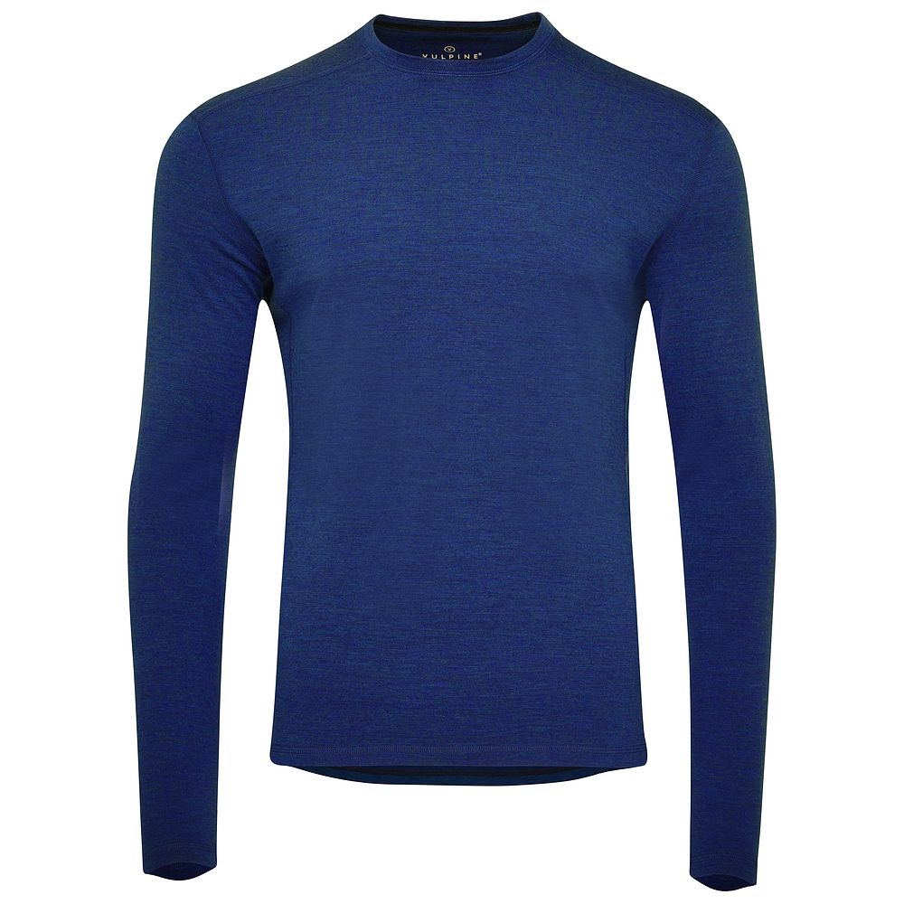 Vulpine | Mens Merino Long Sleeve Crew (Ocean Melange)