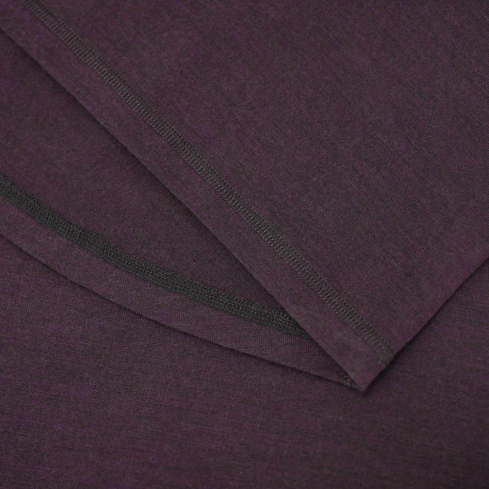 Vulpine | Mens Merino Long Sleeve Polo (Plum Melange)