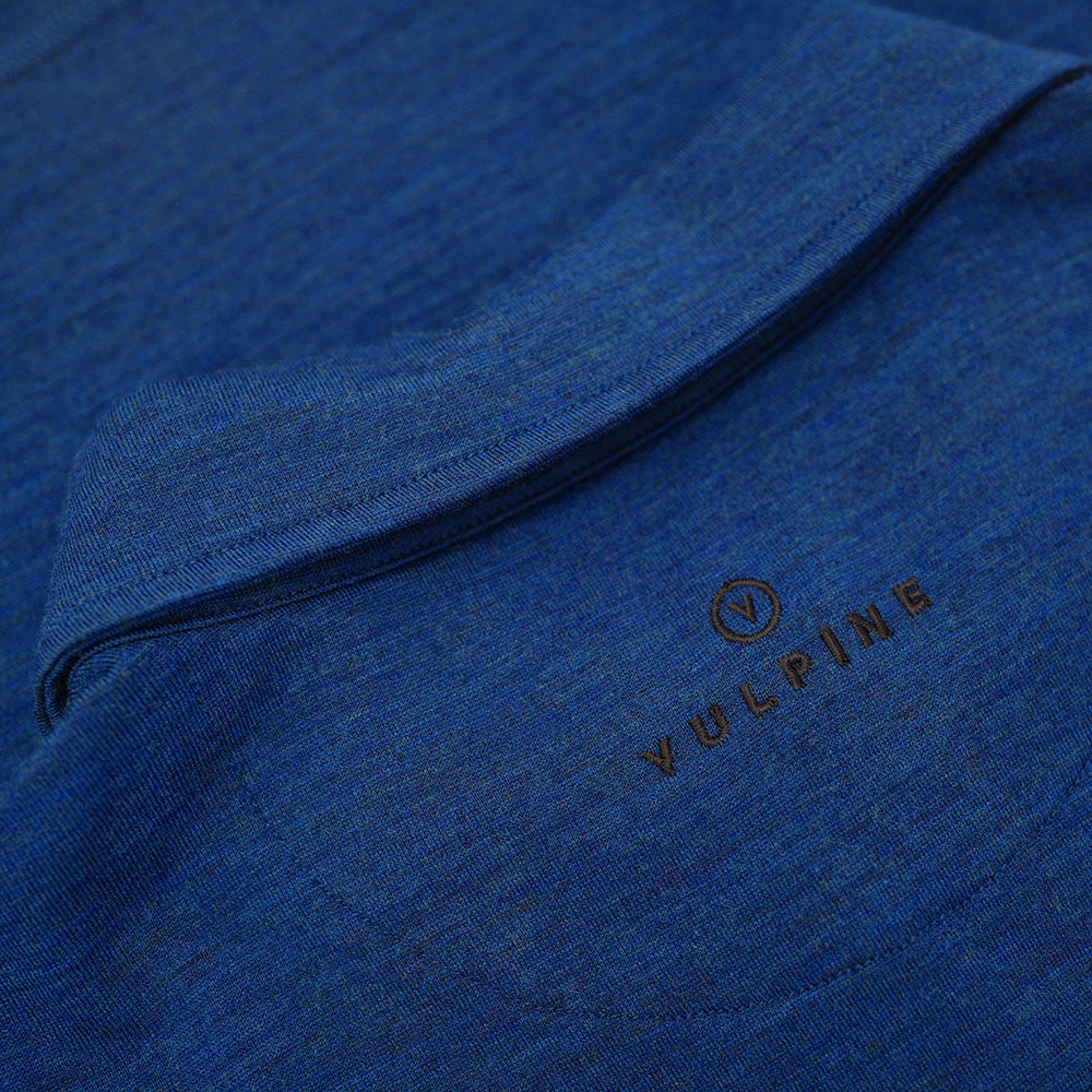 Vulpine | Mens Merino Polo (Ocean Melange)