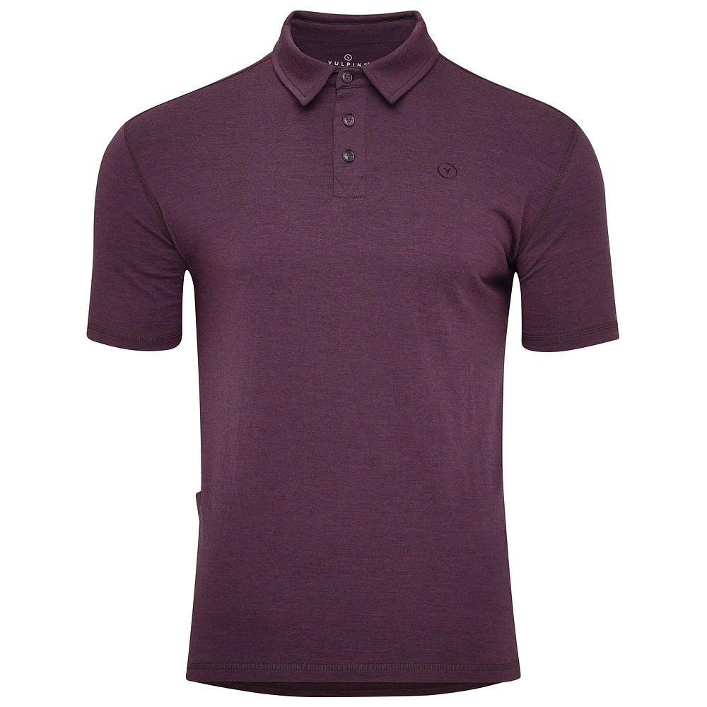 Vulpine | Mens Merino Polo (Plum Melange)