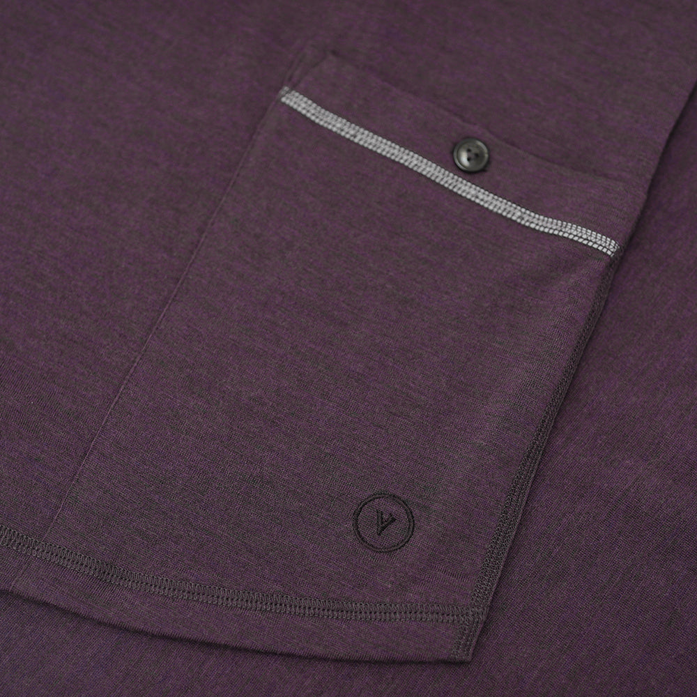 Vulpine | Mens Merino Polo (Plum Melange)