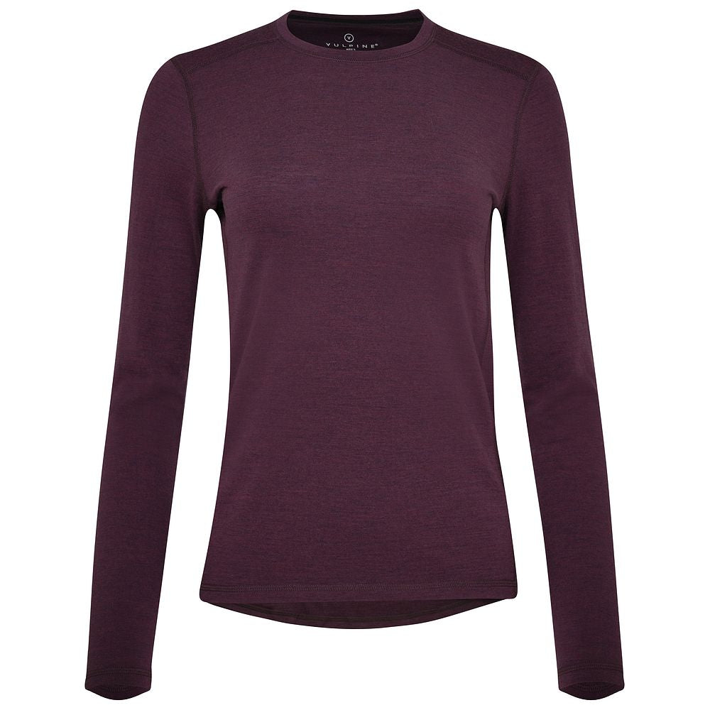 Vulpine | Womens Merino Long Sleeve Crew (Plum Melange)