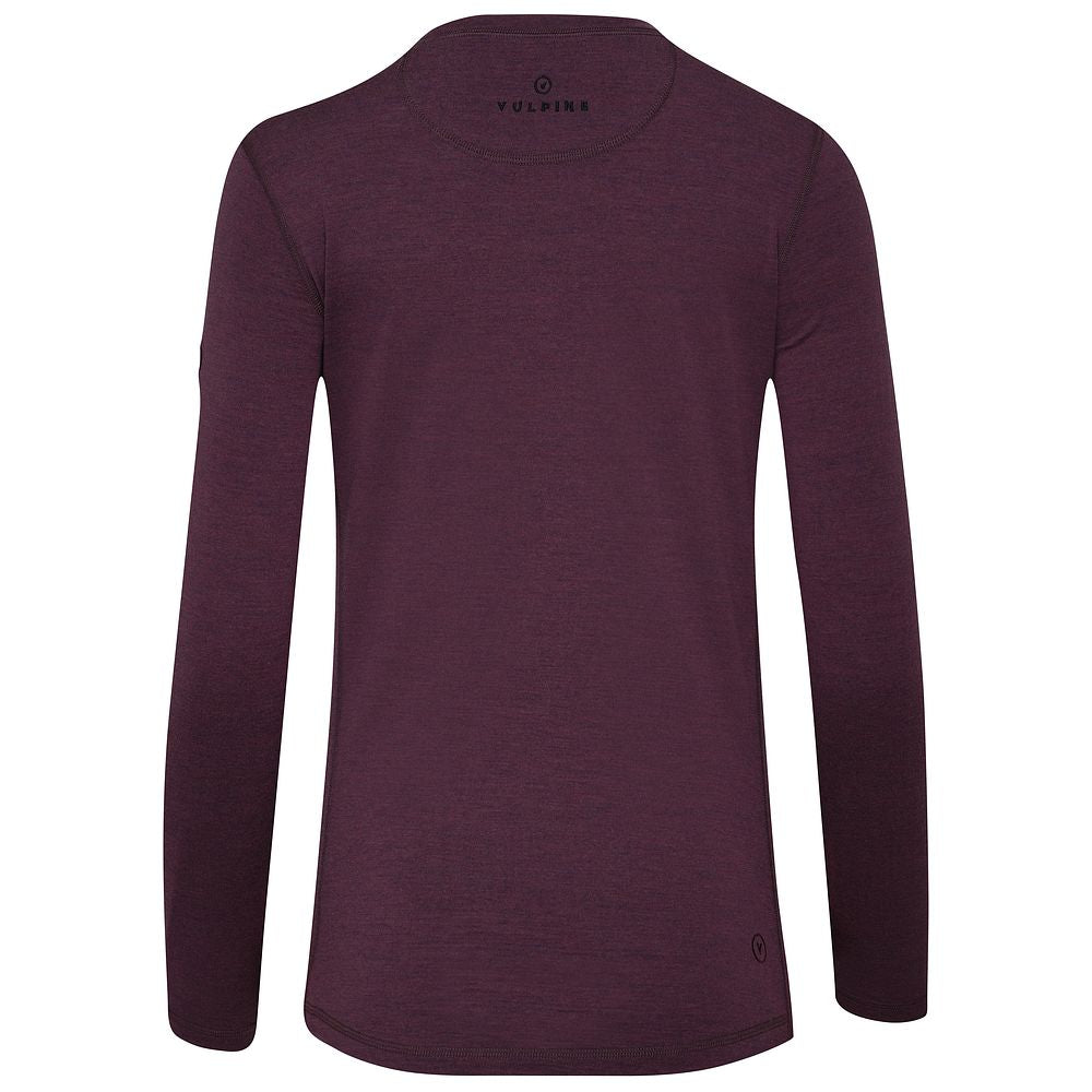 Vulpine | Womens Merino Long Sleeve Crew (Plum Melange)